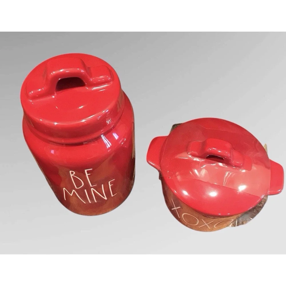 New Rae Dunn Be Mine & XOXO Artisan Collection,Ceramic Canister-Valentine's‎ Day